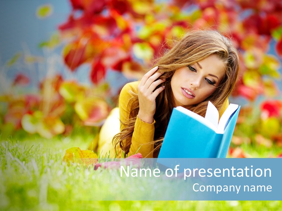 Sutumn Red Woman PowerPoint Template