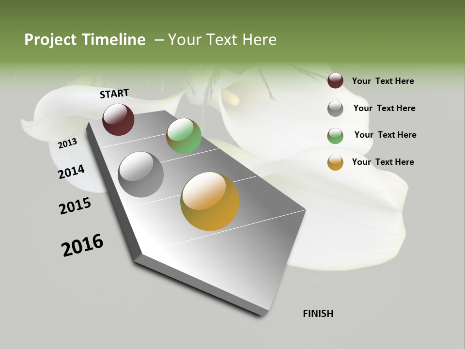 Callas Pflanze Weiss PowerPoint Template