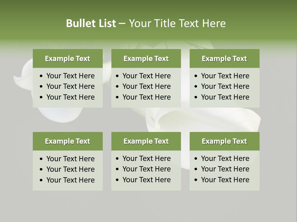 Callas Pflanze Weiss PowerPoint Template