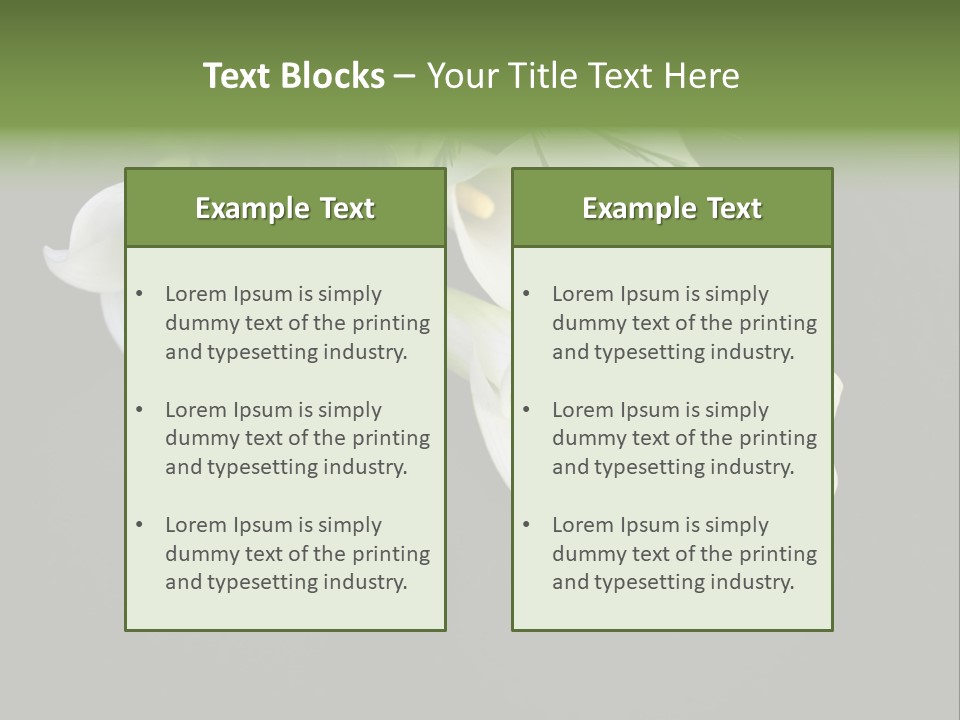 Callas Pflanze Weiss PowerPoint Template