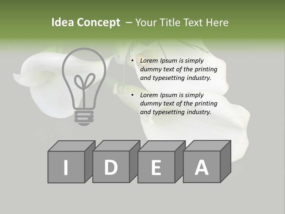 Callas Pflanze Weiss PowerPoint Template