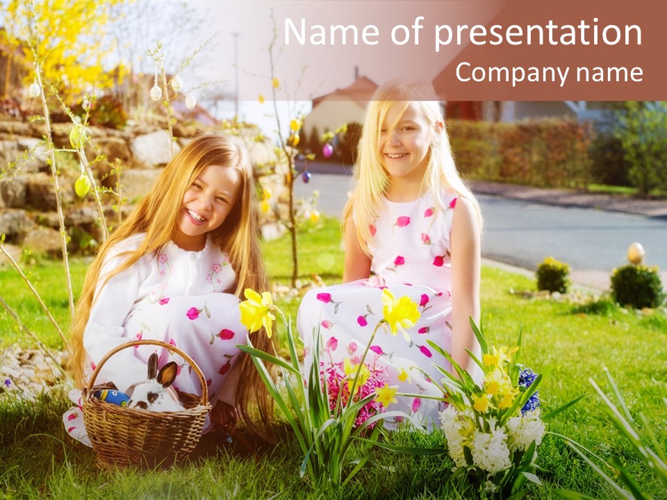 Basket Girls Child PowerPoint Template