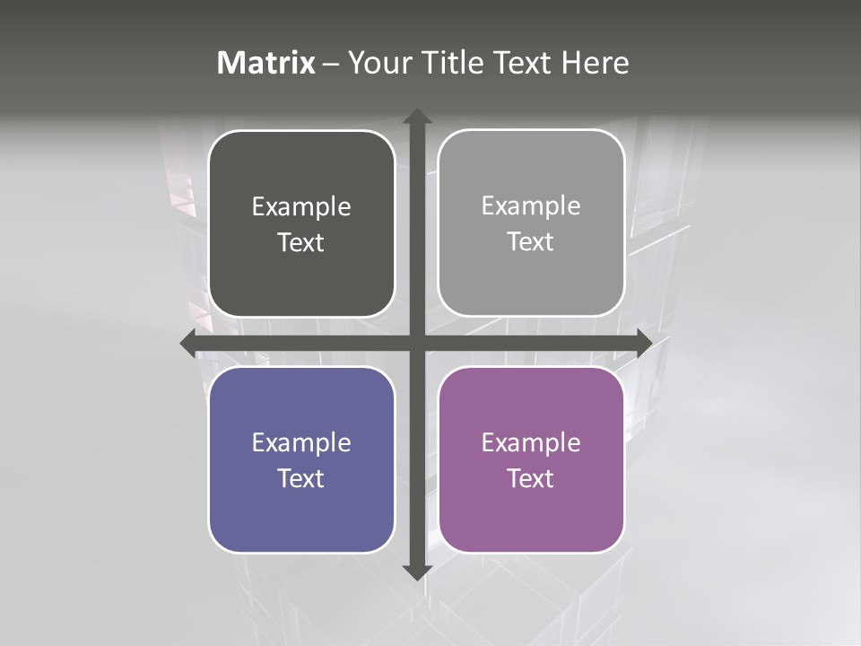 Glas Metall Quader PowerPoint Template