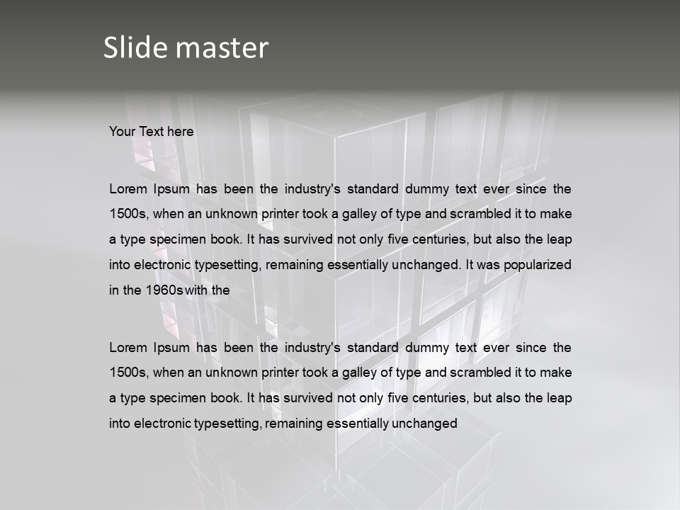 Glas Metall Quader PowerPoint Template