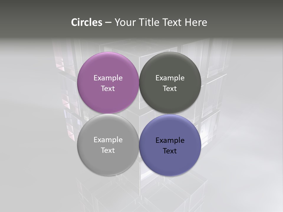 Glas Metall Quader PowerPoint Template