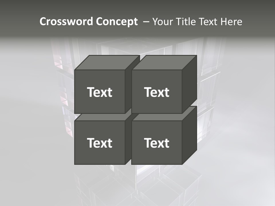 Glas Metall Quader PowerPoint Template