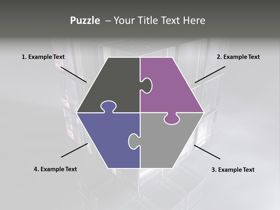 Glas Metall Quader PowerPoint Template