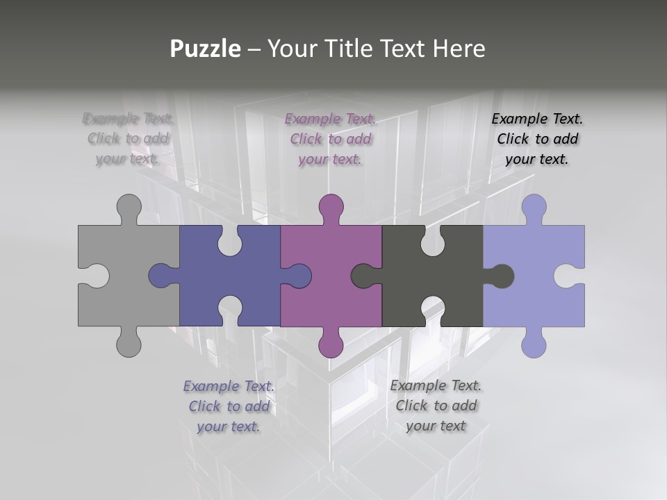 Glas Metall Quader PowerPoint Template