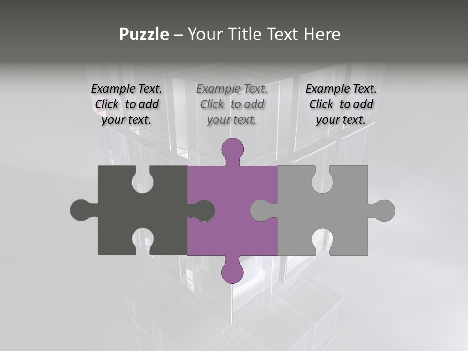 Glas Metall Quader PowerPoint Template