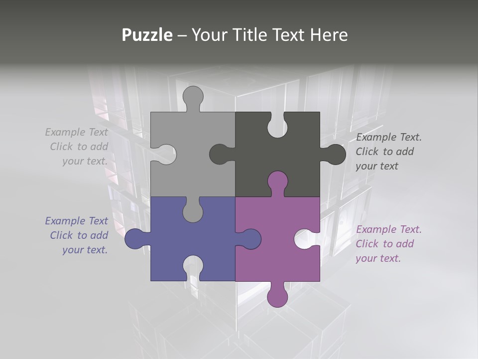 Glas Metall Quader PowerPoint Template