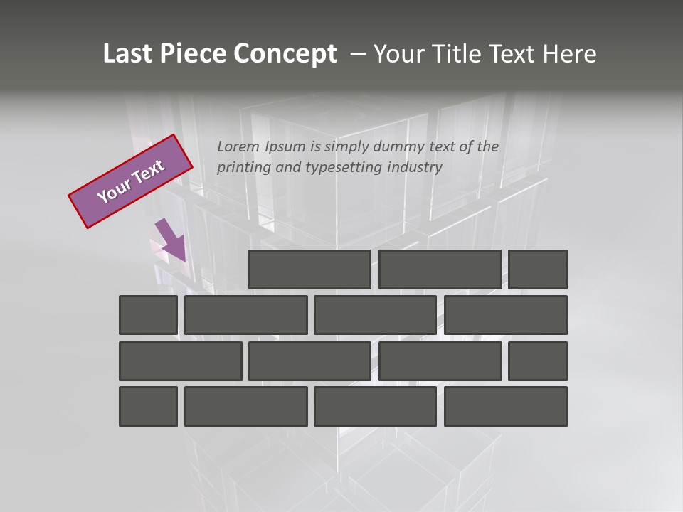 Glas Metall Quader PowerPoint Template