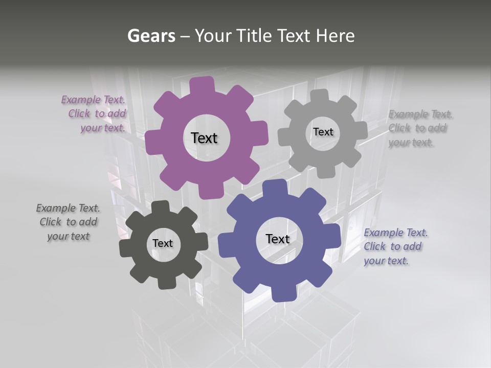 Glas Metall Quader PowerPoint Template