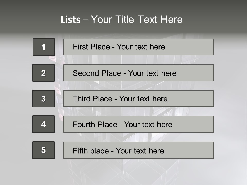 Glas Metall Quader PowerPoint Template