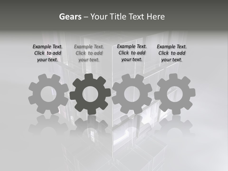 Glas Metall Quader PowerPoint Template