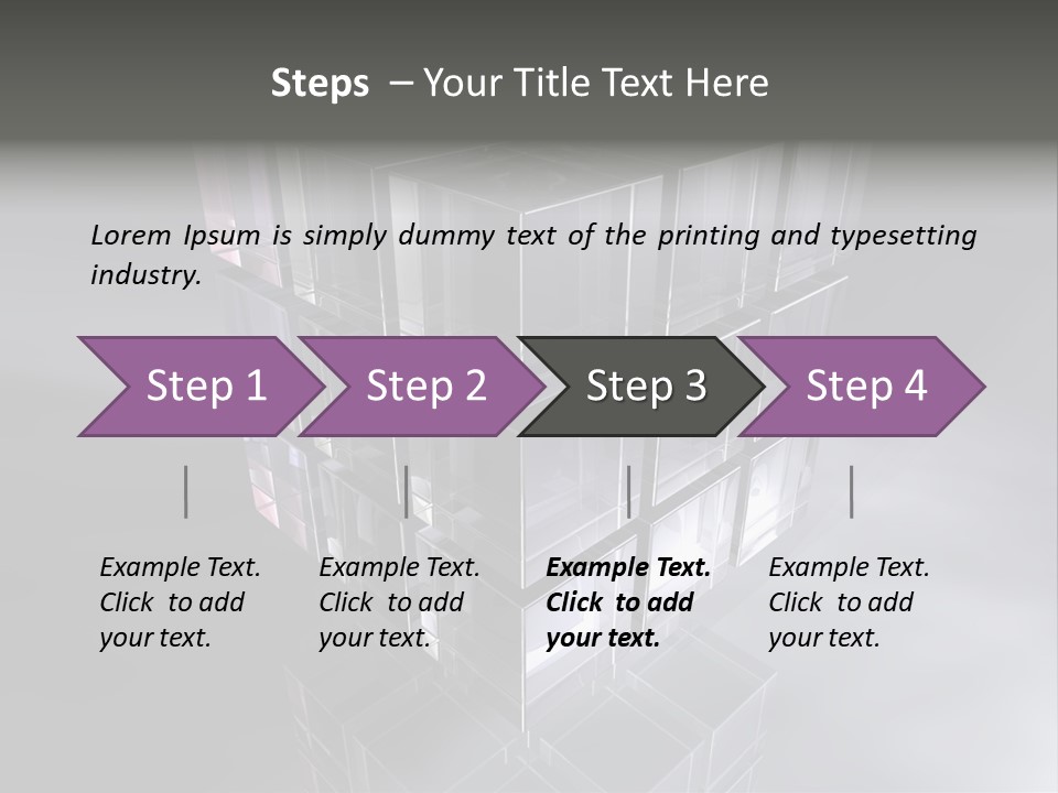 Glas Metall Quader PowerPoint Template