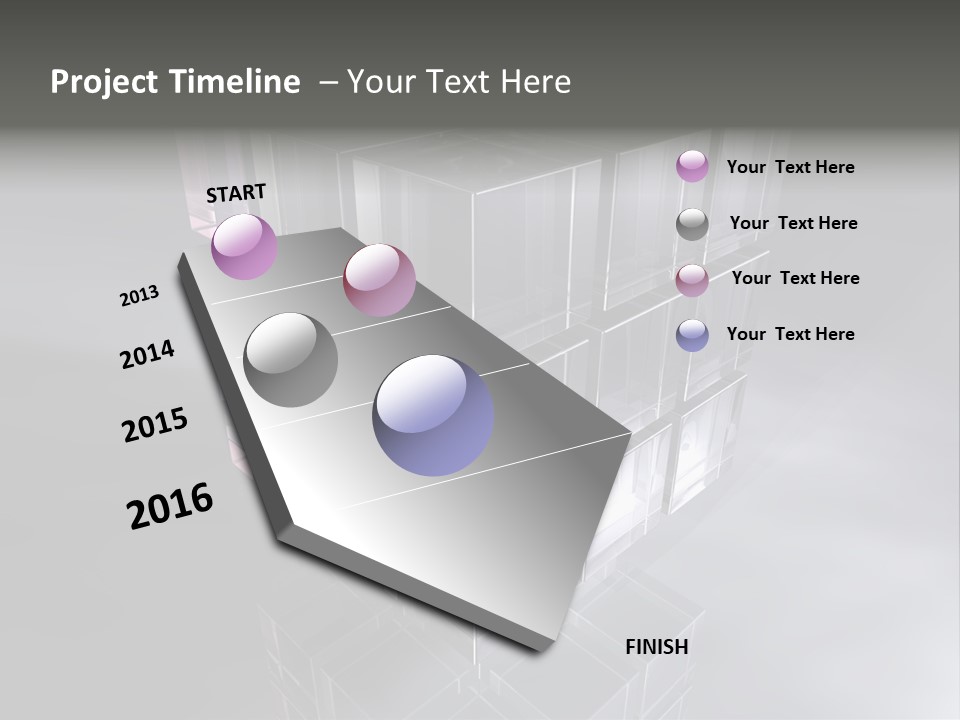 Glas Metall Quader PowerPoint Template