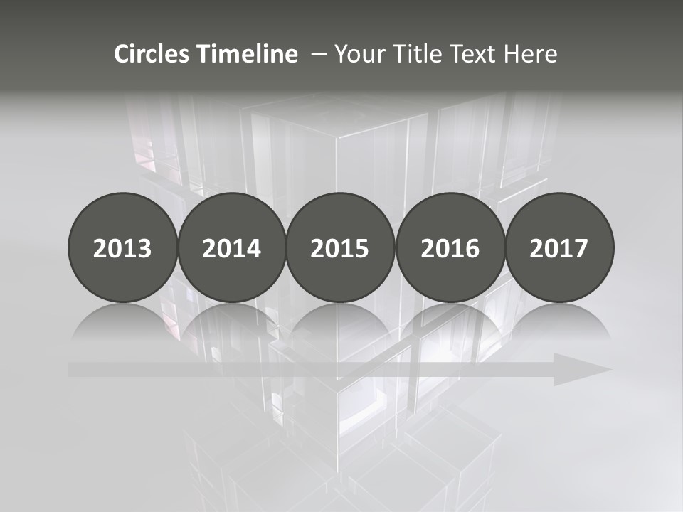 Glas Metall Quader PowerPoint Template