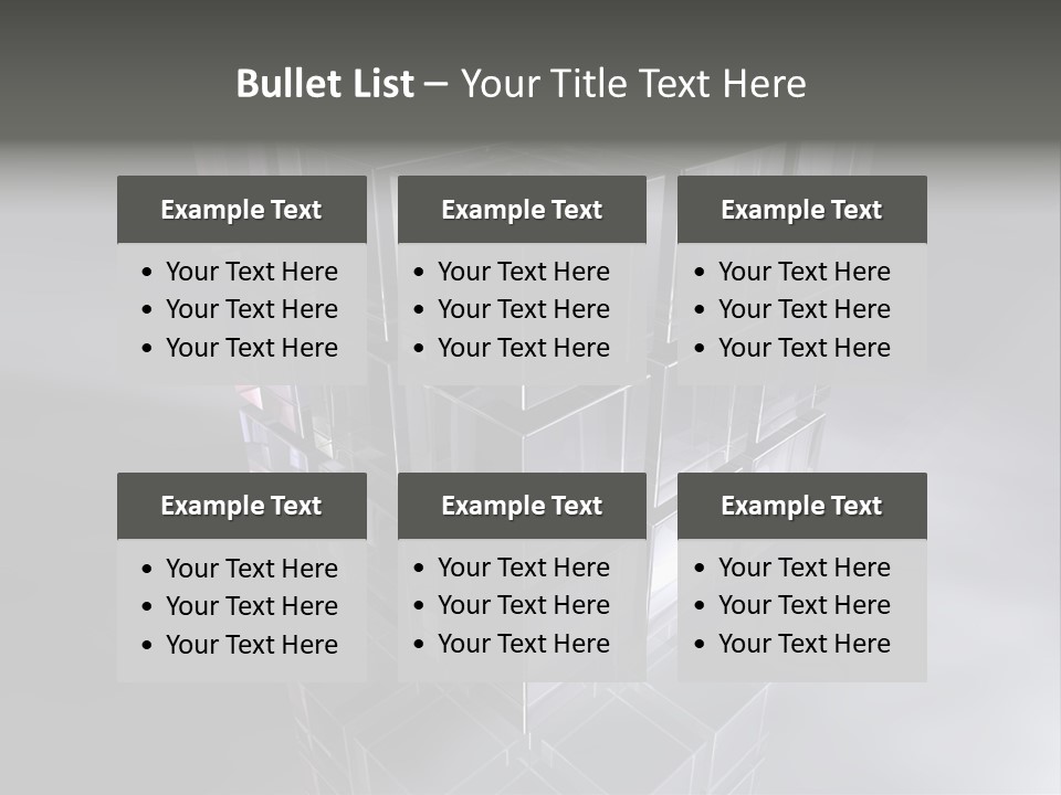 Glas Metall Quader PowerPoint Template
