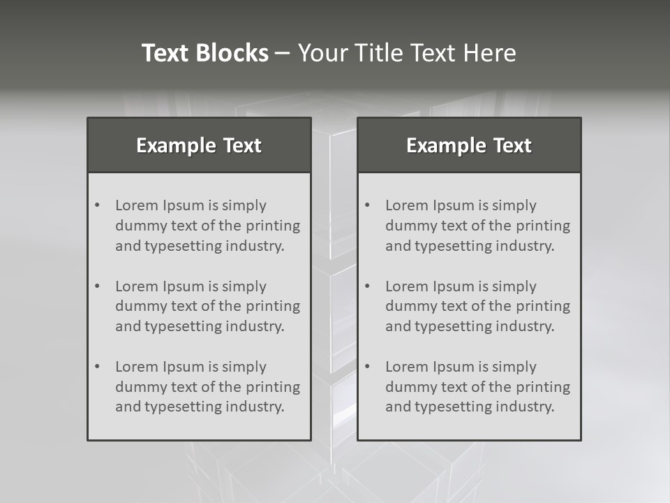 Glas Metall Quader PowerPoint Template