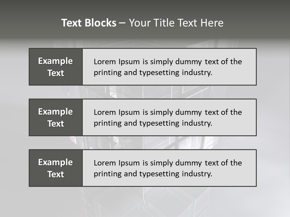 Glas Metall Quader PowerPoint Template