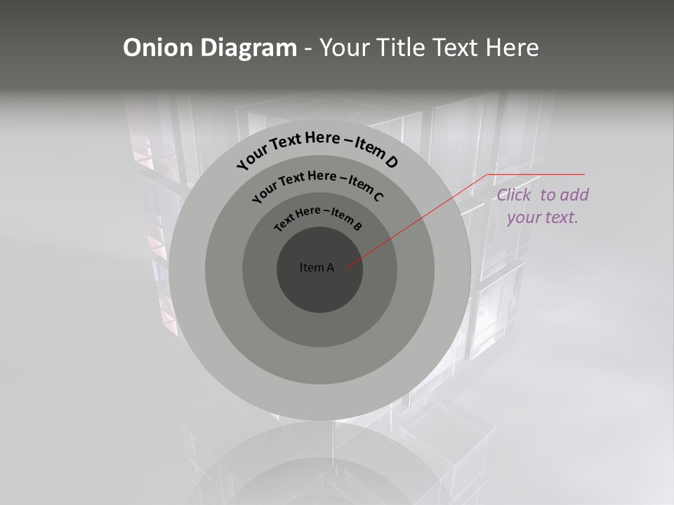 Glas Metall Quader PowerPoint Template