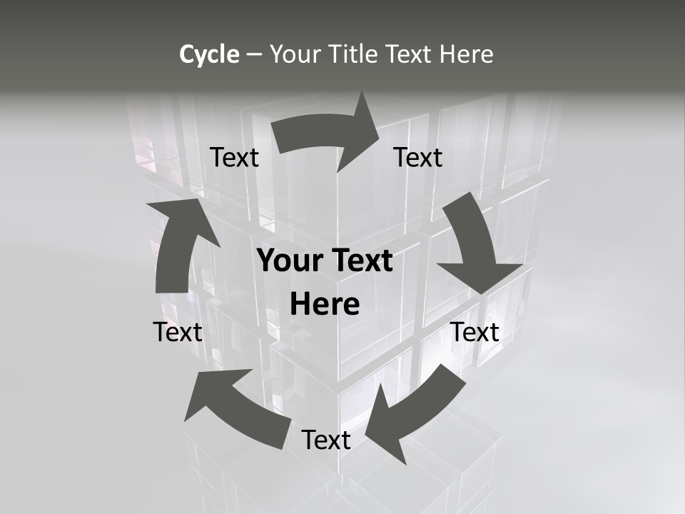 Glas Metall Quader PowerPoint Template