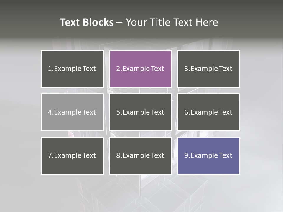 Glas Metall Quader PowerPoint Template