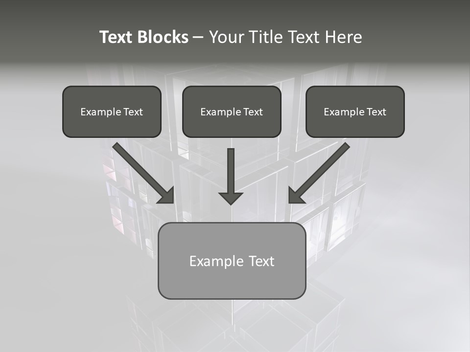 Glas Metall Quader PowerPoint Template