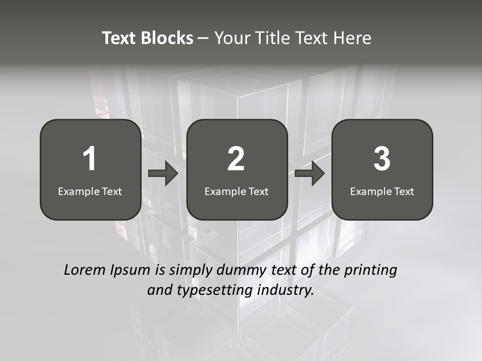 Glas Metall Quader PowerPoint Template