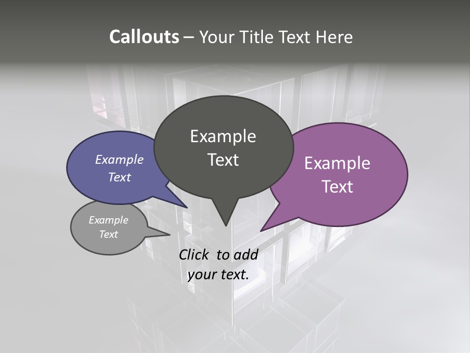 Glas Metall Quader PowerPoint Template