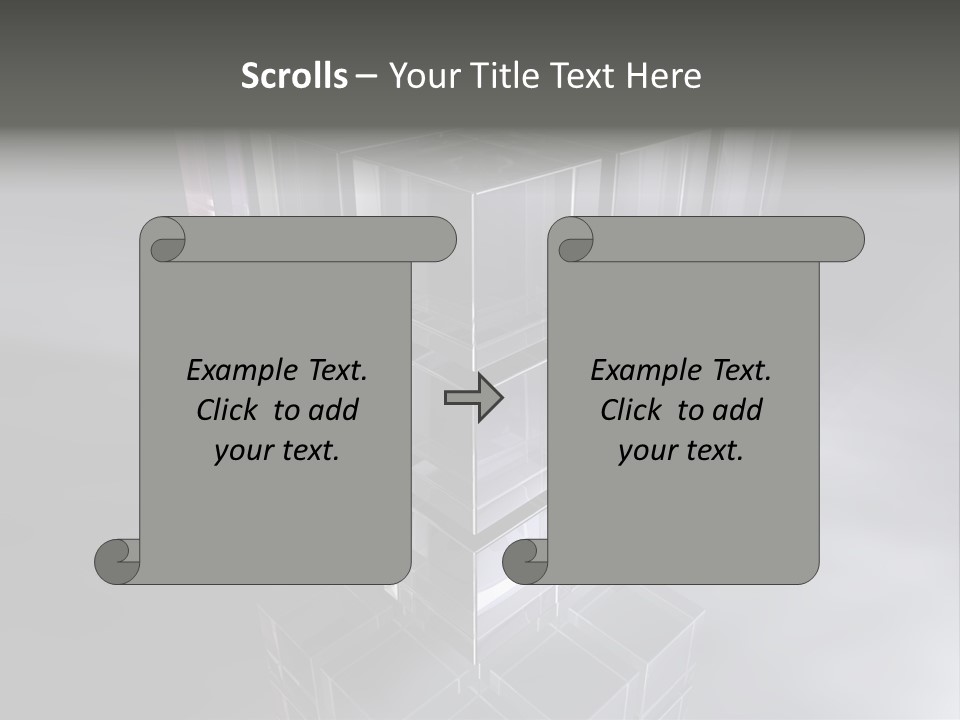 Glas Metall Quader PowerPoint Template