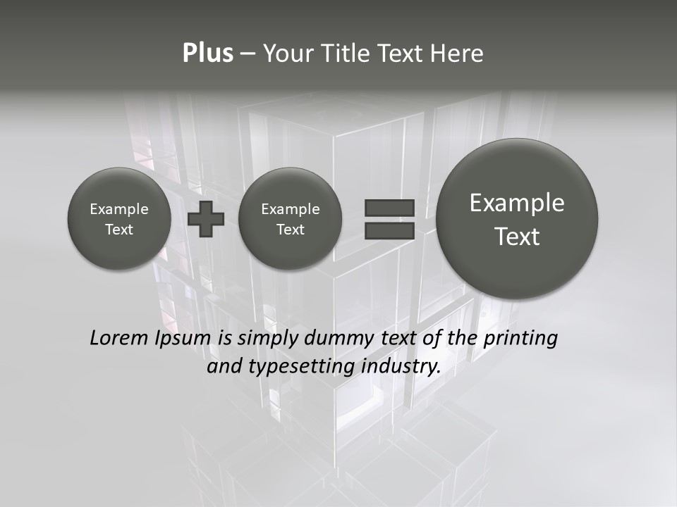 Glas Metall Quader PowerPoint Template