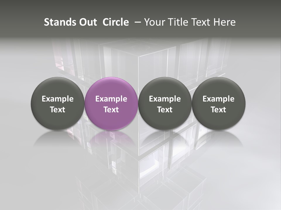 Glas Metall Quader PowerPoint Template