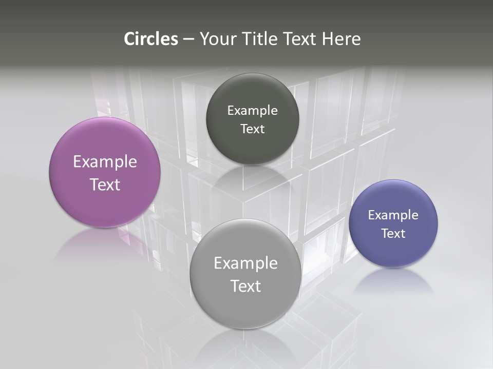 Glas Metall Quader PowerPoint Template