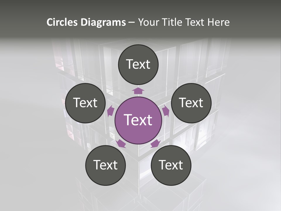 Glas Metall Quader PowerPoint Template