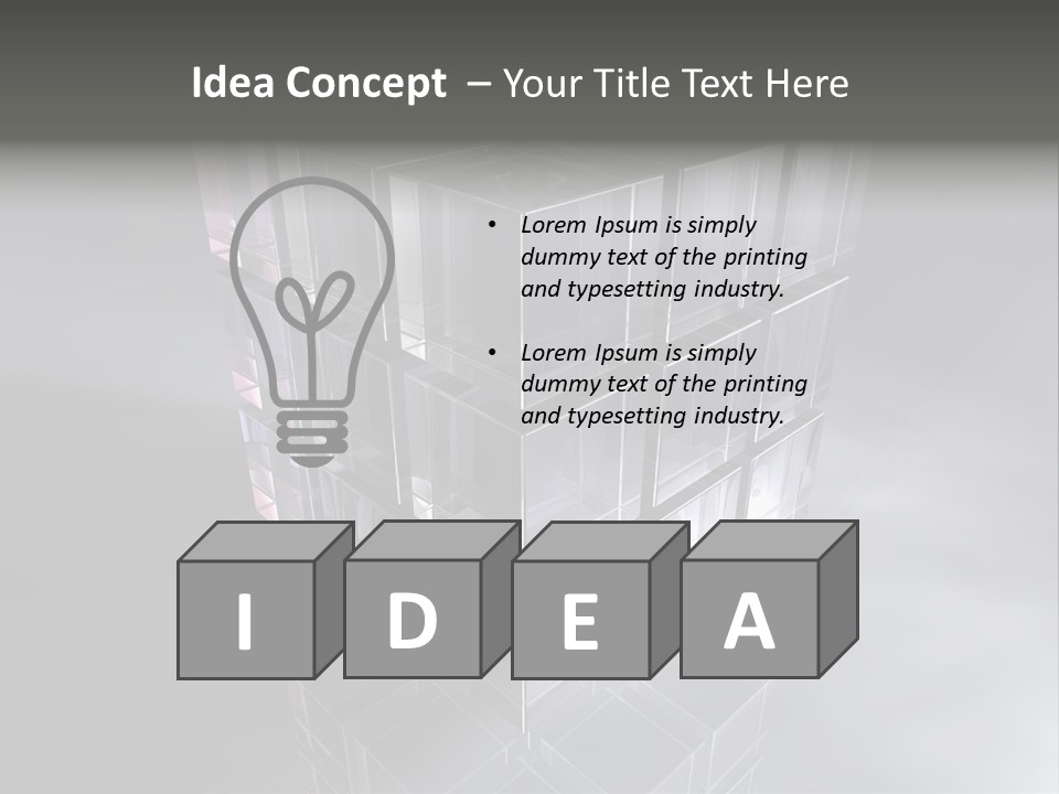 Glas Metall Quader PowerPoint Template