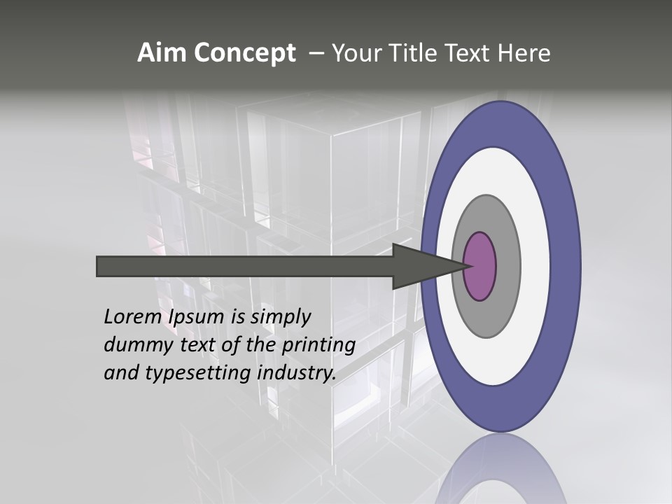 Glas Metall Quader PowerPoint Template