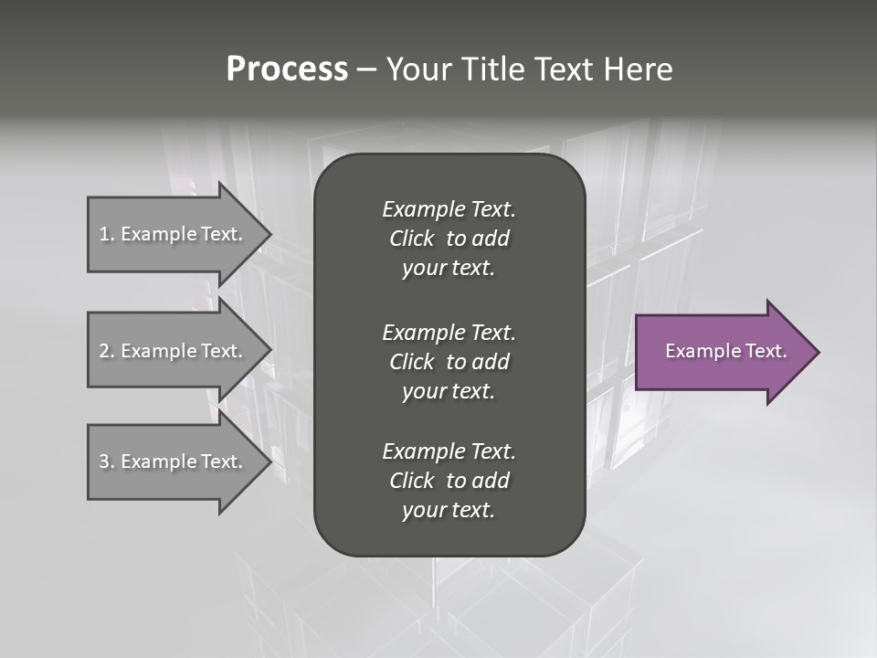 Glas Metall Quader PowerPoint Template