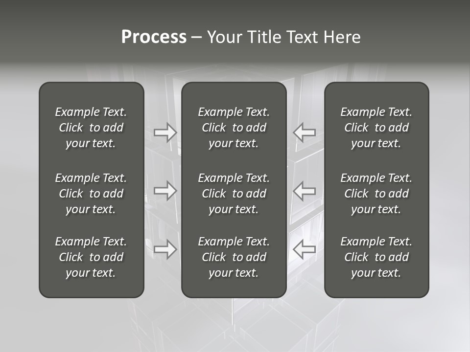 Glas Metall Quader PowerPoint Template
