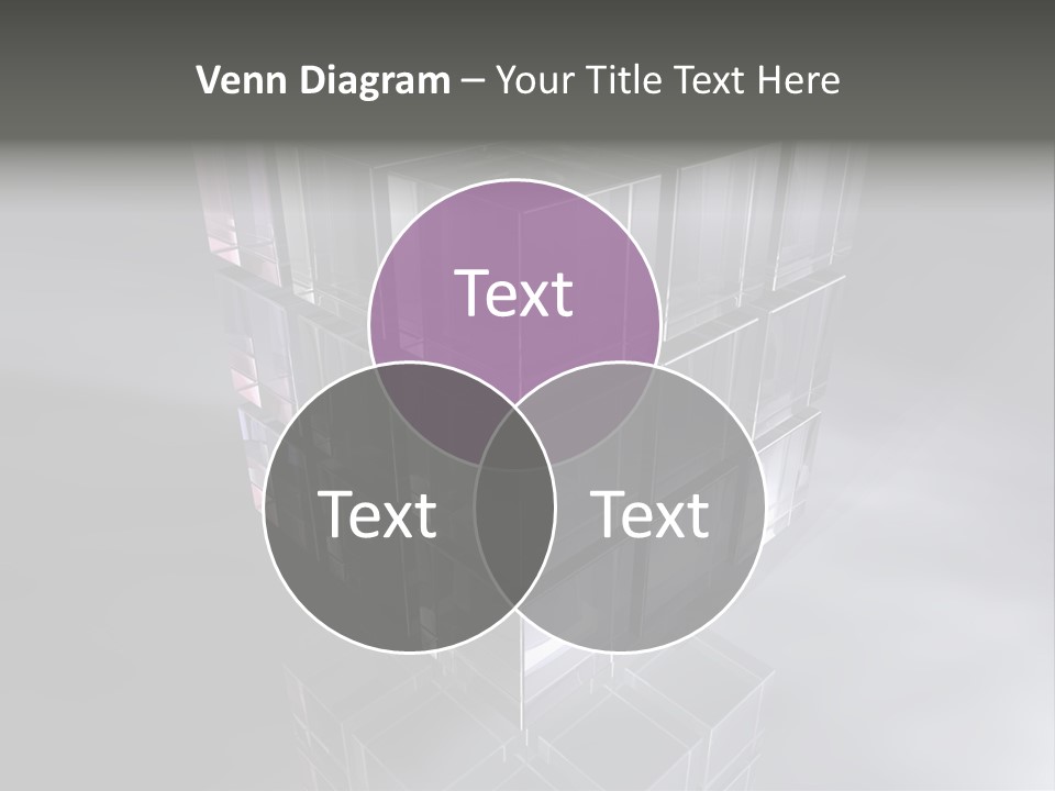 Glas Metall Quader PowerPoint Template