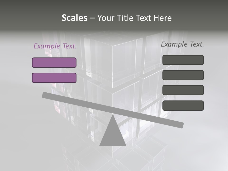 Glas Metall Quader PowerPoint Template