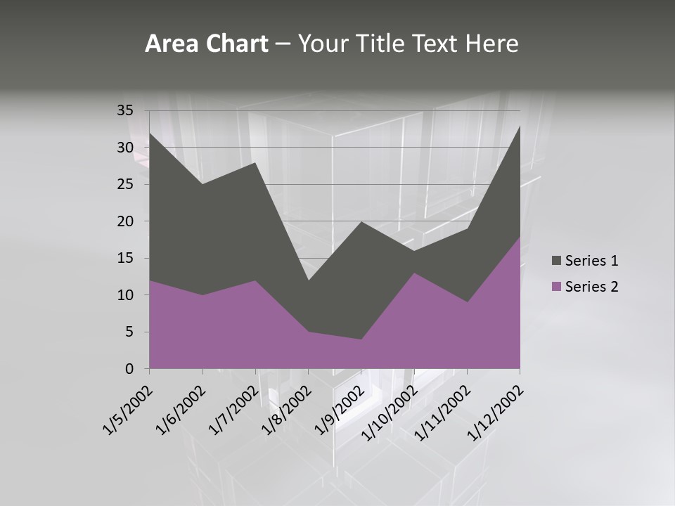 Glas Metall Quader PowerPoint Template