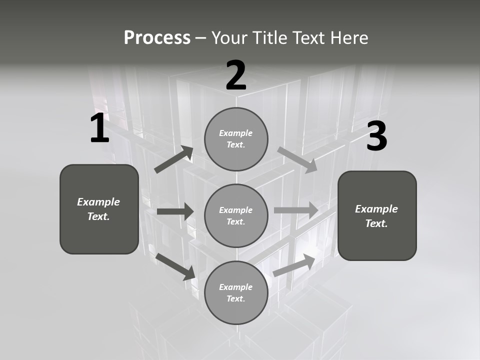 Glas Metall Quader PowerPoint Template