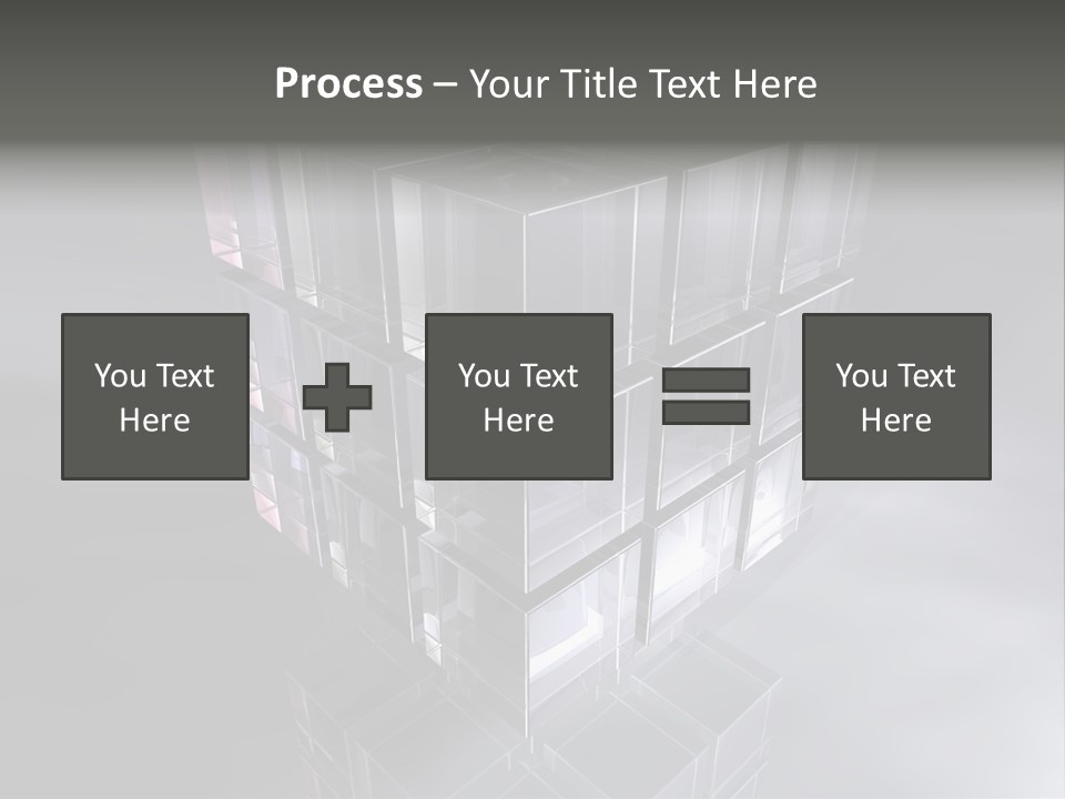 Glas Metall Quader PowerPoint Template