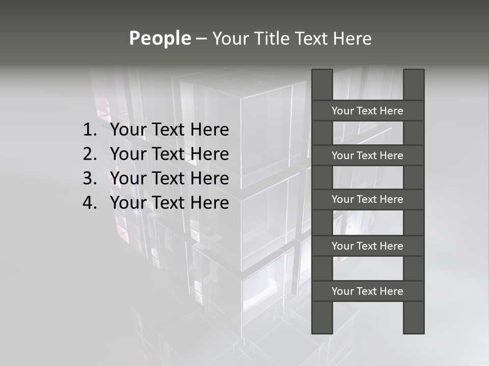 Glas Metall Quader PowerPoint Template