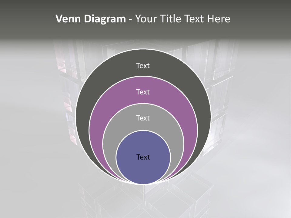 Glas Metall Quader PowerPoint Template