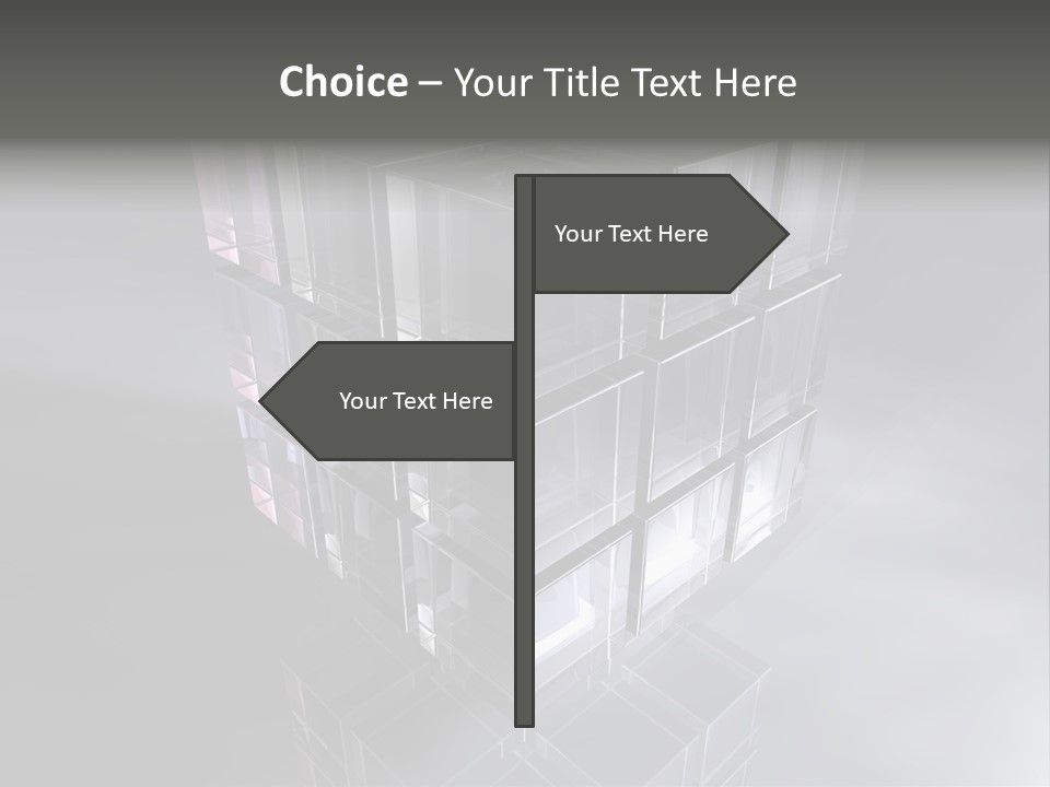 Glas Metall Quader PowerPoint Template