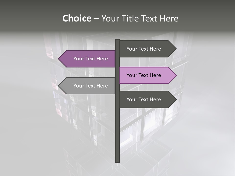 Glas Metall Quader PowerPoint Template
