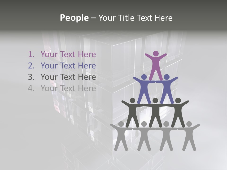 Glas Metall Quader PowerPoint Template