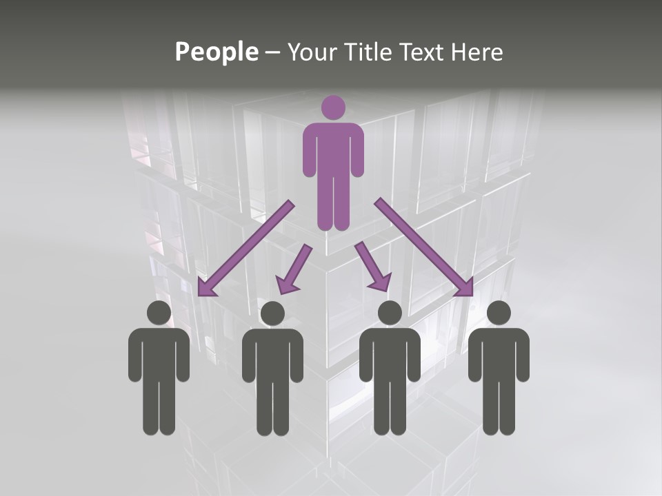 Glas Metall Quader PowerPoint Template